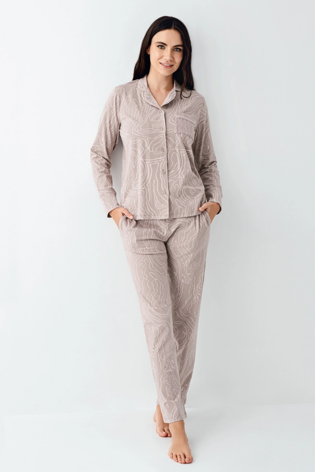 Pierre Cardin 9098-S Kadın Uzun Kol Pijama Takımı