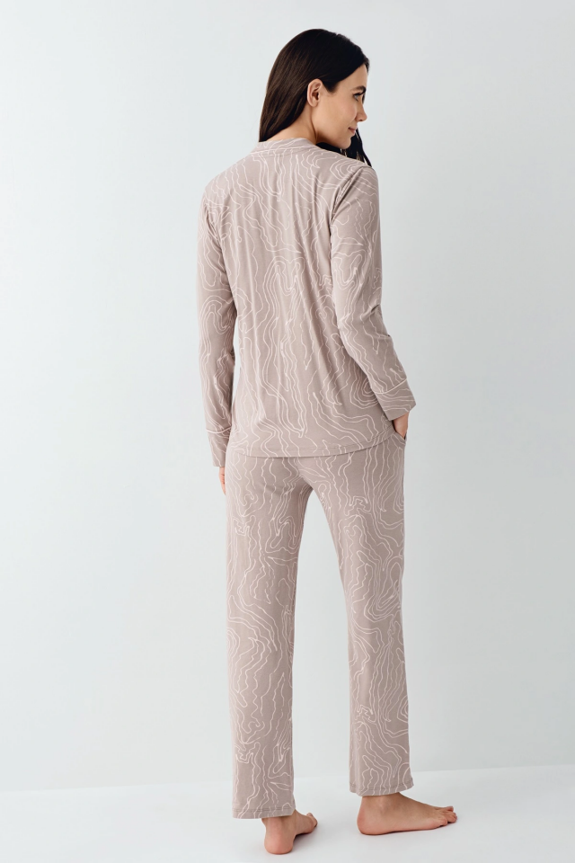 Pierre Cardin 9098-S Kadın Uzun Kol Pijama Takımı