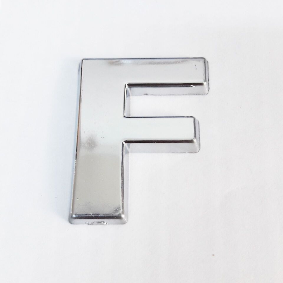 Cemax F Harfi  3,75 Cm Krom Yapışkanlı