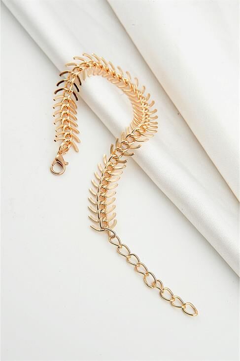 Özel Tasarımlı Desenli Sarmallı Gold Renkli Klipsli Bileklik