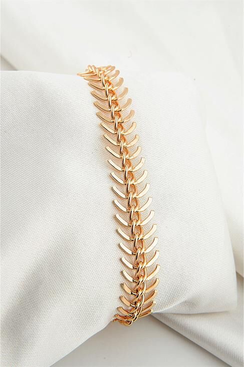 Özel Tasarımlı Desenli Sarmallı Gold Renkli Klipsli Bileklik