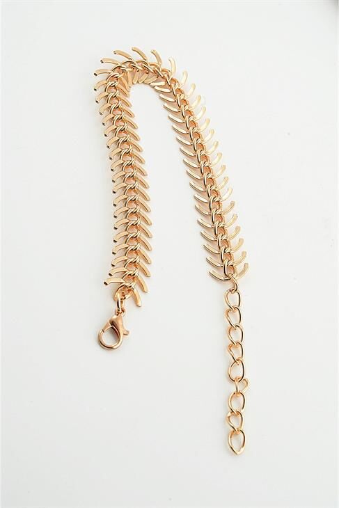 Özel Tasarımlı Desenli Sarmallı Gold Renkli Klipsli Bileklik