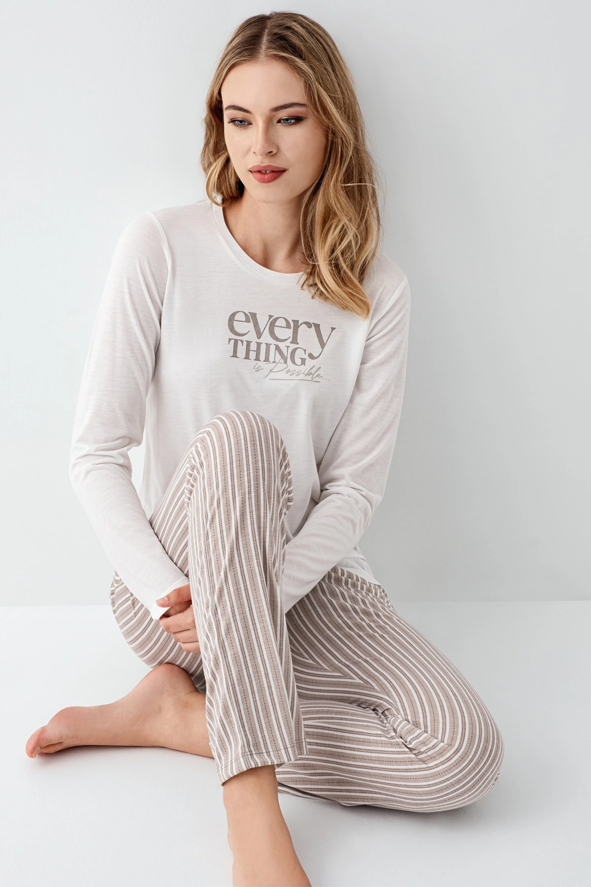 Arnetta 3424-S Kadın Uzun Kol Pijama Takım