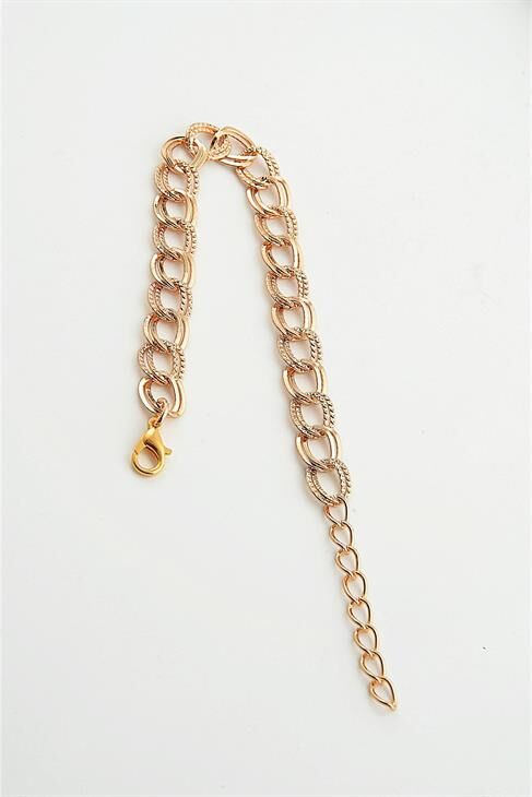 Özel Tasarımlı Desenli Sarmallı Gold Renkli Klipsli Bileklik