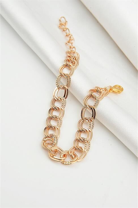 Özel Tasarımlı Desenli Sarmallı Gold Renkli Klipsli Bileklik