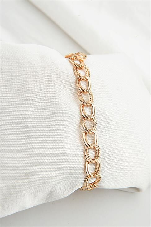 Özel Tasarımlı Desenli Sarmallı Gold Renkli Klipsli Bileklik