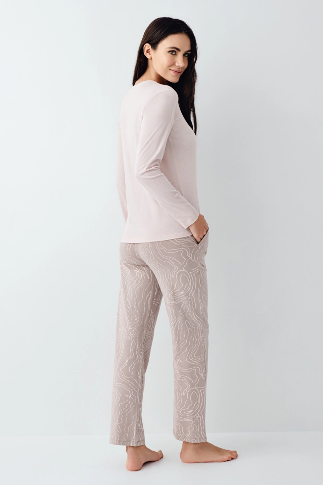 Pierre Cardin 9096-S Kadın Uzun Kol Pijama Takım