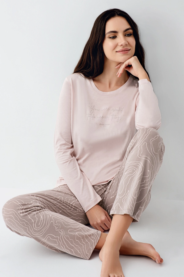 Pierre Cardin 9096-S Kadın Uzun Kol Pijama Takım