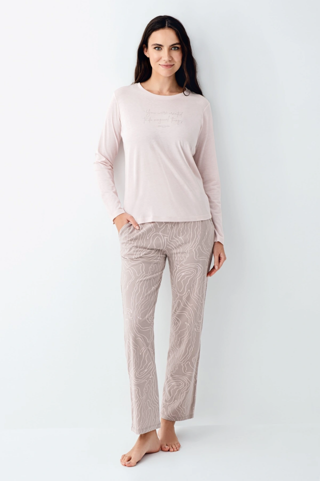 Pierre Cardin 9096-S Kadın Uzun Kol Pijama Takım