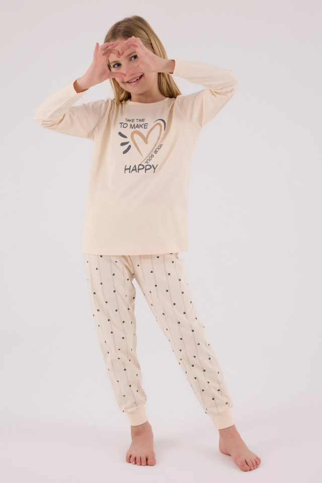Arnetta 3434-G Kız Çocuk Uzun Kol Pijama Takım