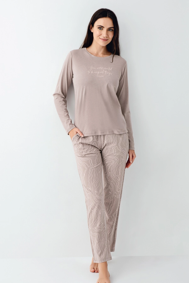 Pierre Cardin 9096-S Kadın Uzun Kol Pijama Takım
