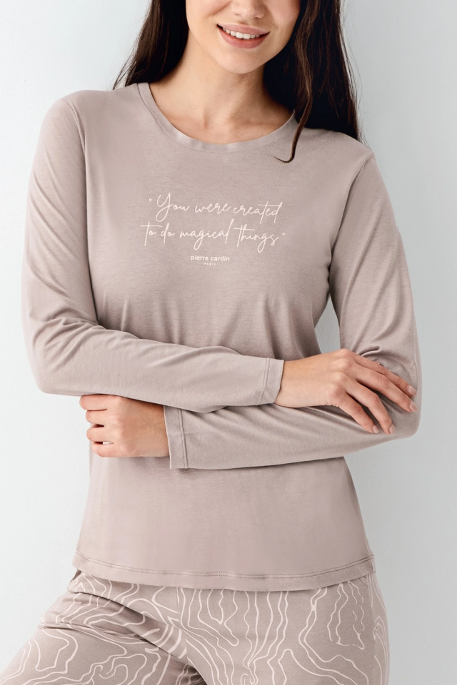 Pierre Cardin 9096-S Kadın Uzun Kol Pijama Takım