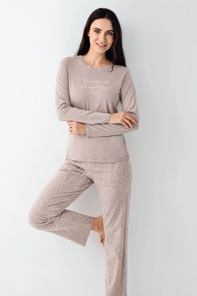 Pierre Cardin 9096-S Kadın Uzun Kol Pijama Takım