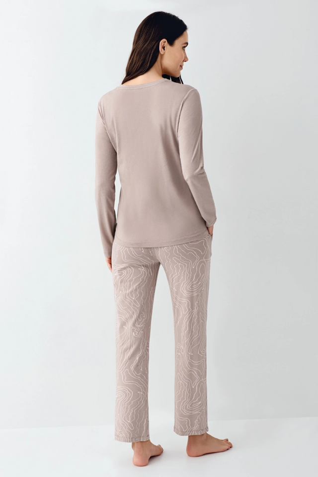 Pierre Cardin 9096-S Kadın Uzun Kol Pijama Takım