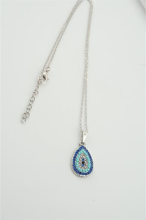 Nazar Tasarımlı Zirkon Taşlı Kolye