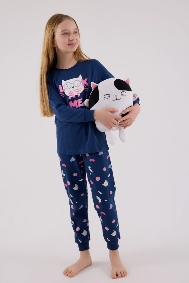 RolyPoly 3696-2 Kız Çocuk Uzun Kol Pijama Takım