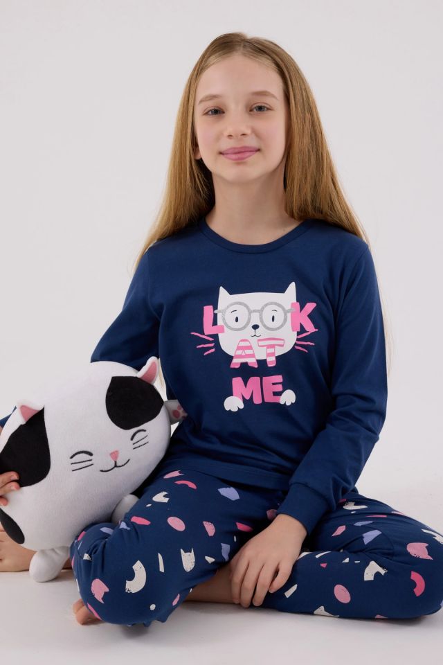 RolyPoly 3696-2 Kız Çocuk Uzun Kol Pijama Takım