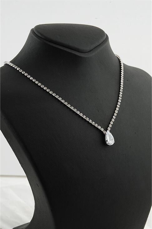 Damla Zirkonium Tasarımlı Zirkon Taşlı Kolye