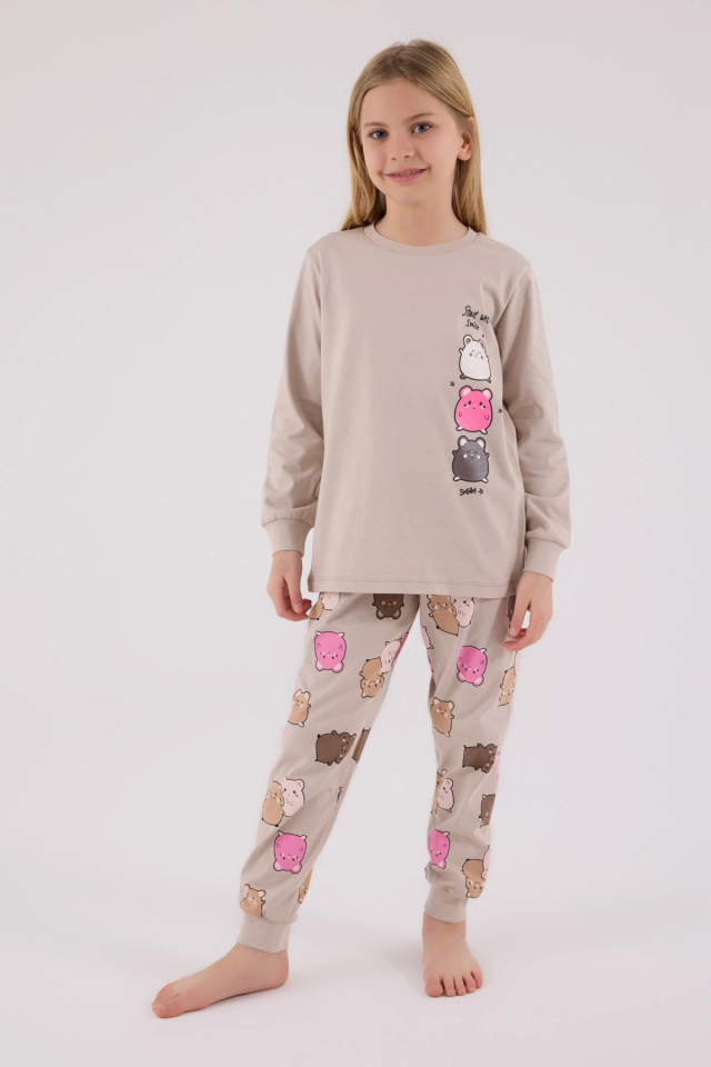 RolyPoly 3704-2 Kız Çocuk Uzun Kol Pijama Takım