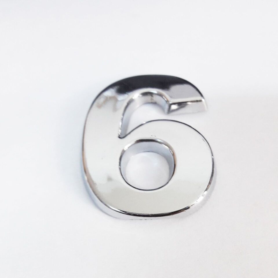 Cemax 6 Rakamı 3,75 Cm Krom Yapışkanlı