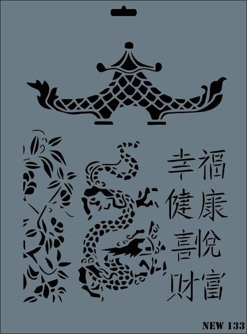 Rich New Seri N133 Stencil 35X25 Cm