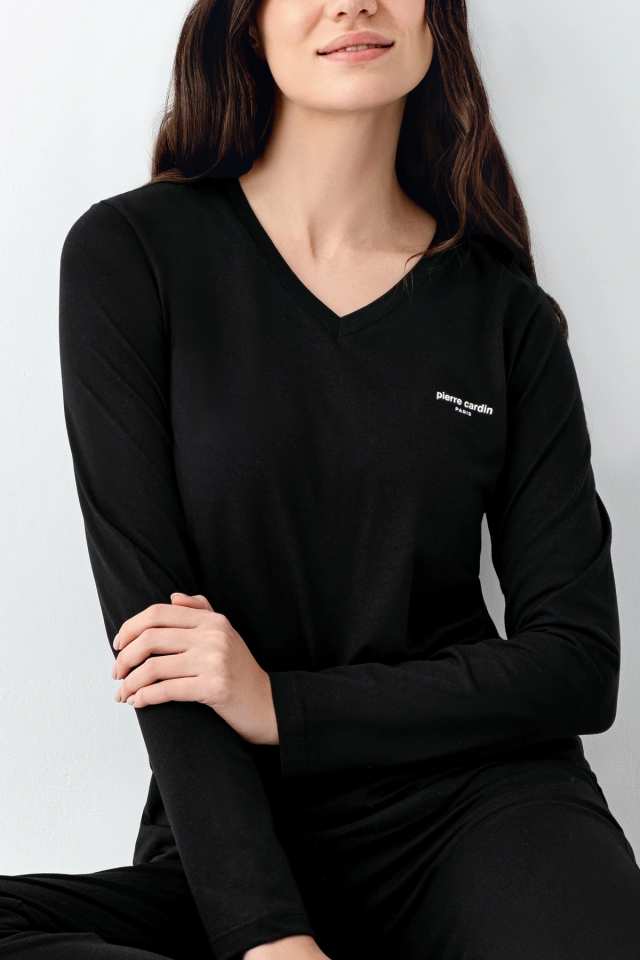 Pierre Cardin 9070-X Kadın Battal Uzun Kol Pijama Takım