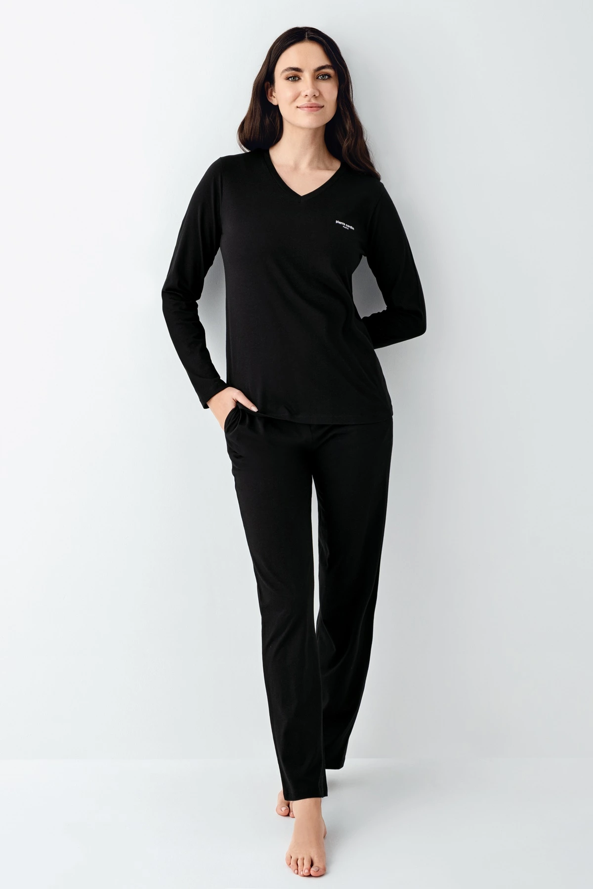 Pierre Cardin 9070-X Kadın Battal Uzun Kol Pijama Takım