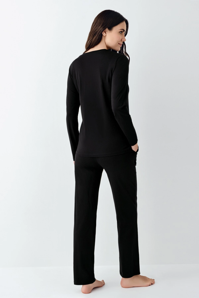 Pierre Cardin 9070-X Kadın Battal Uzun Kol Pijama Takım