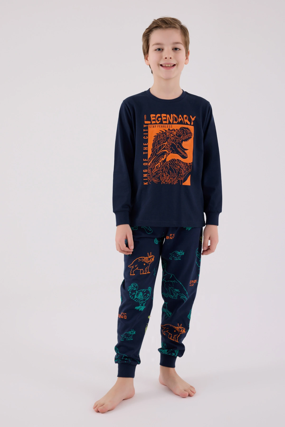 RolyPoly 3671-G Erkek Çocuk Uzun Kol Pijama Takım