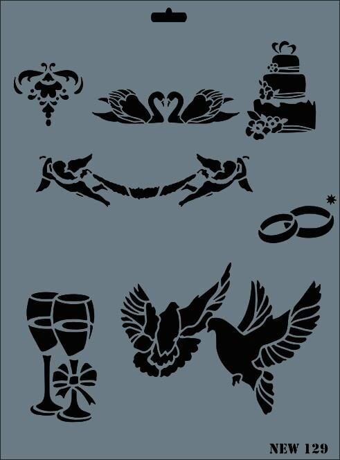 Rich New Seri N129 Stencil 35X25 Cm