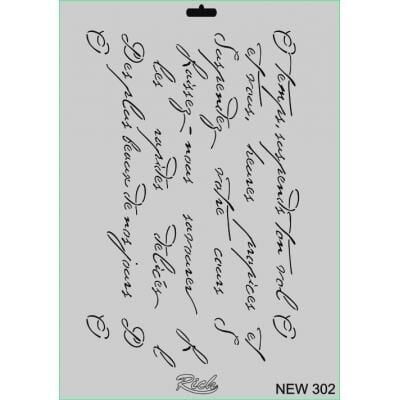 Rich New Seri N302 Stencil 35X25 Cm