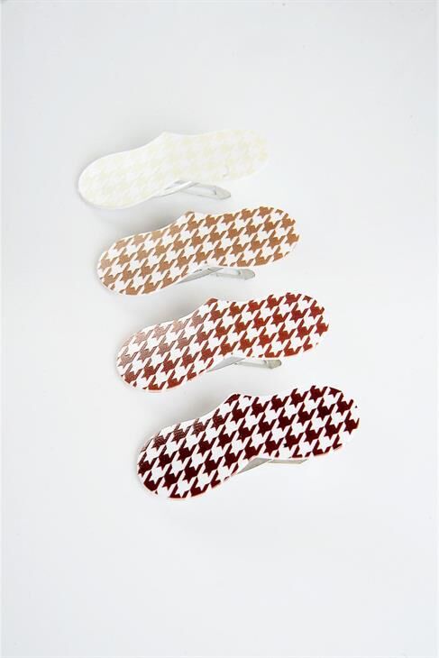 Kalp Tasarımlı 4lü Klipsli Yan Toka Seti