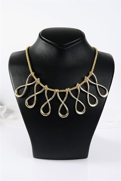 Sonsuzluk Tasarımlı Gold Renkli Gerdanlık