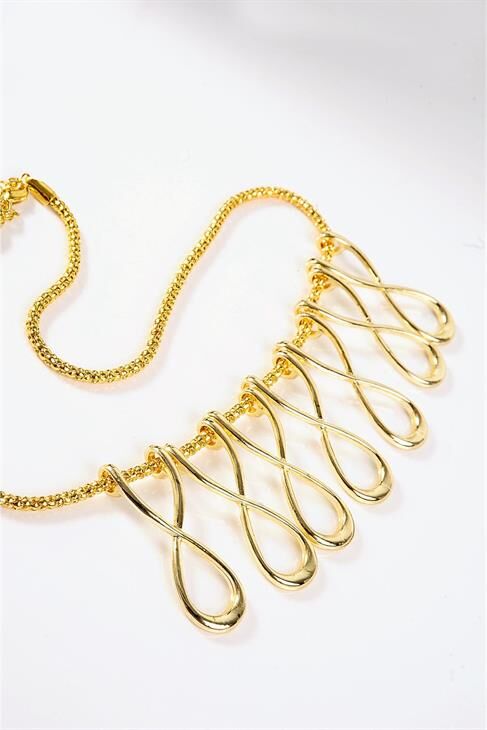 Sonsuzluk Tasarımlı Gold Renkli Gerdanlık