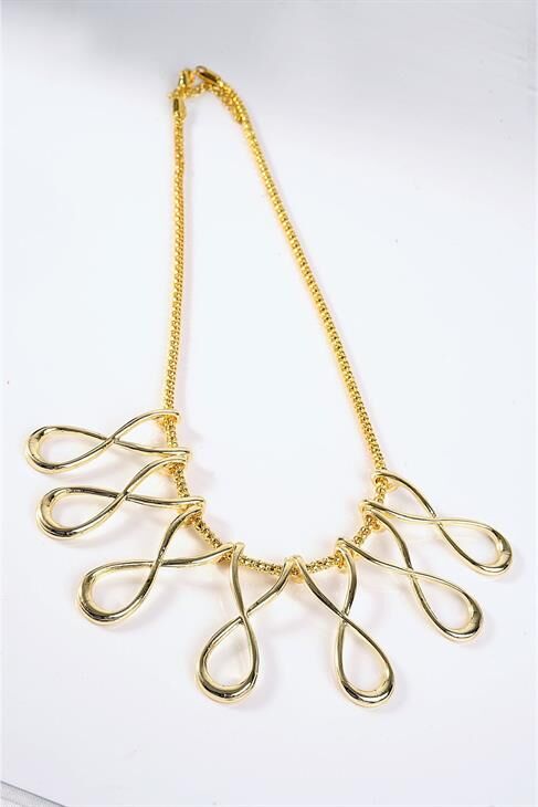 Sonsuzluk Tasarımlı Gold Renkli Gerdanlık