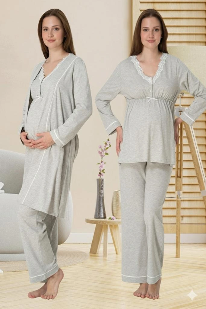 Effortt 3054 Sabahlıklı Lohusa Pijama Takımı