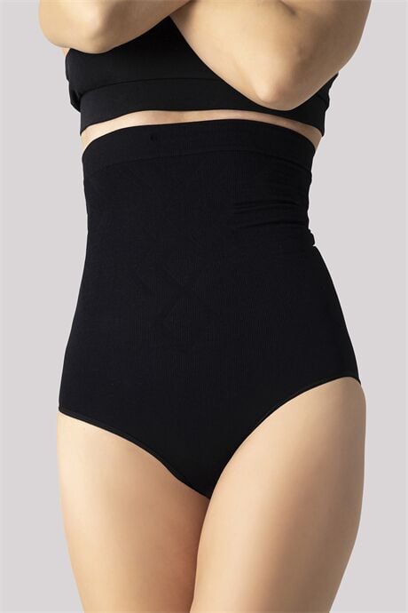 Kadın Doğum Sonrası Yüksek Bel Göbek Toparlayıcı Sıkılaştırıcı Korse Külot Siyah