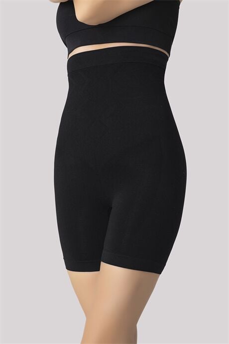 Doğum Sonrası Şekillendirici Rahim Toparlayıcı İnceltici Sıkılaştırıcı Yüksek Bel Korse Şort Siyah