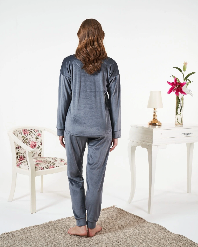Estiva 25381 Uzun Kol Kadife Pijama Takımı