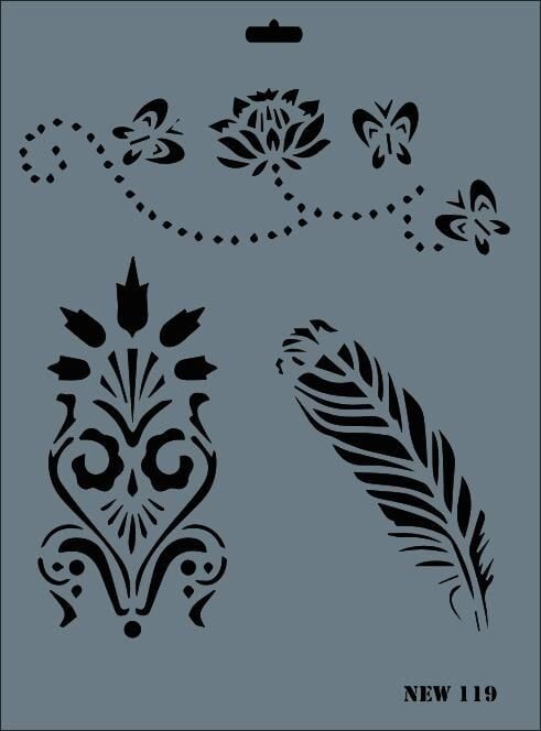 Rich New Seri N119 Stencil 35X25 Cm