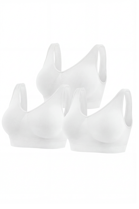 Kadın Beyaz Extra Toparlayıcı Sıkılaştırıcı Korse Büstiyer Kalın Askılı Pedli 3'lü Paket