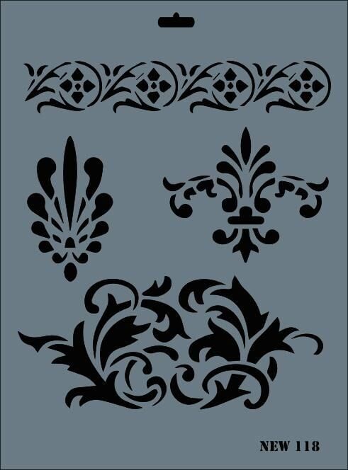 Rich New Seri N118 Stencil 35X25 Cm