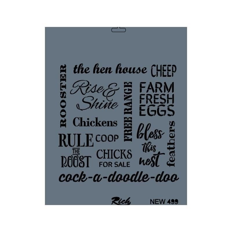 Rich New Seri N499 Stencil 35X25 Cm