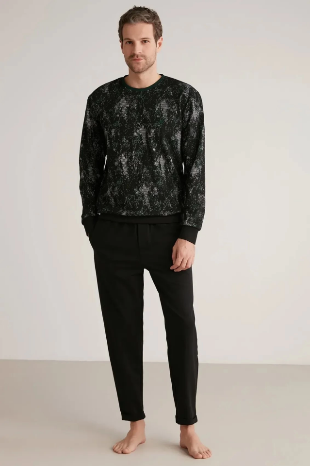 Nautıca M626 Erkek Uzun Kollu Yuvarlak Yaka Pijama Takımı