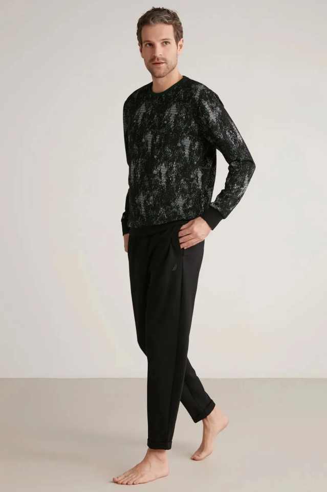 Nautıca M626 Erkek Uzun Kollu Yuvarlak Yaka Pijama Takımı