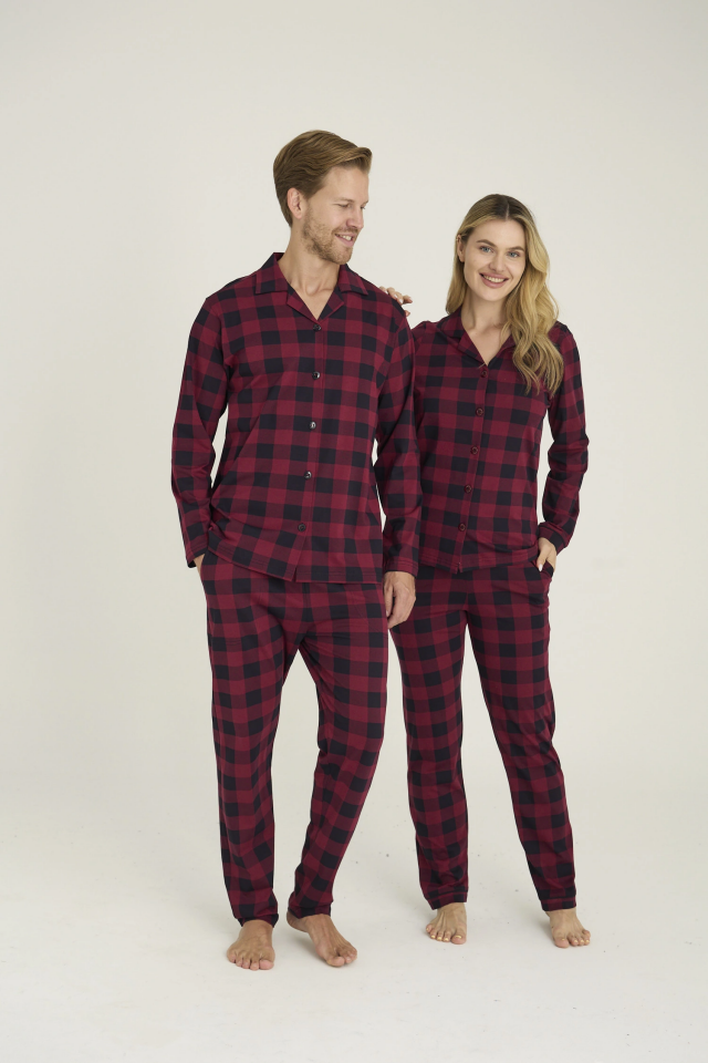 Kocabey 9209-K Kadın Apaj Yaka Pijama Takım