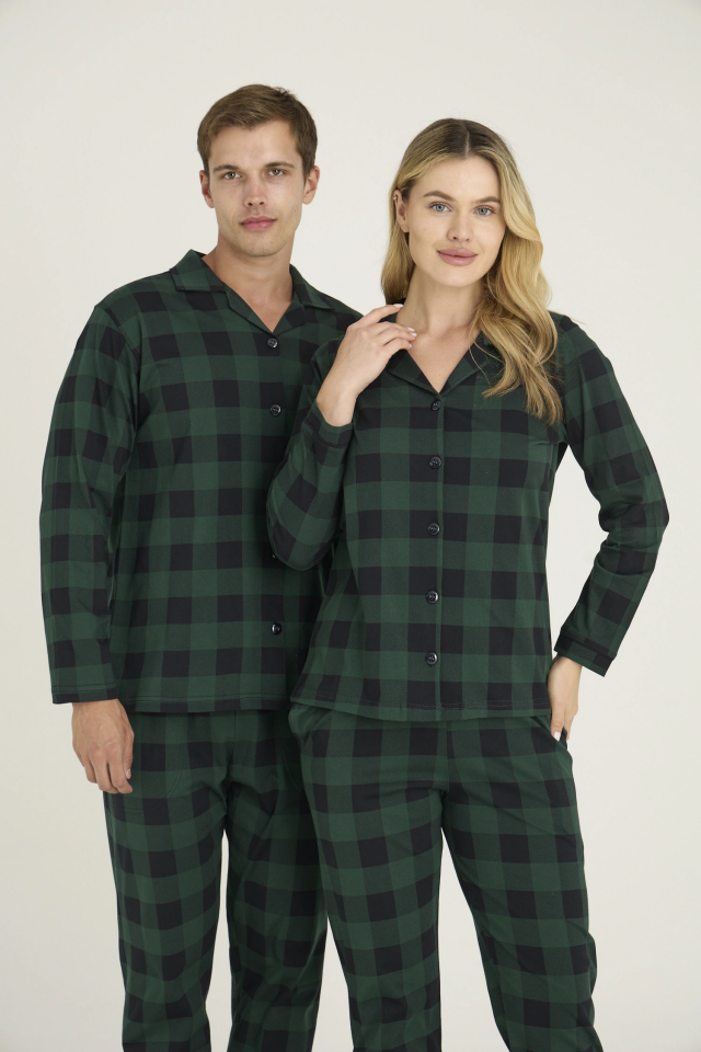Kocabey 9209-K Kadın Apaj Yaka Pijama Takım