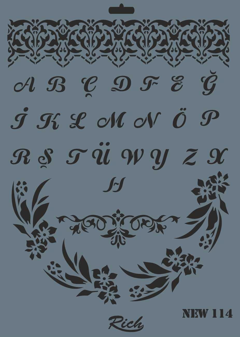 Rich New Seri N114 Stencil 35X25 Cm