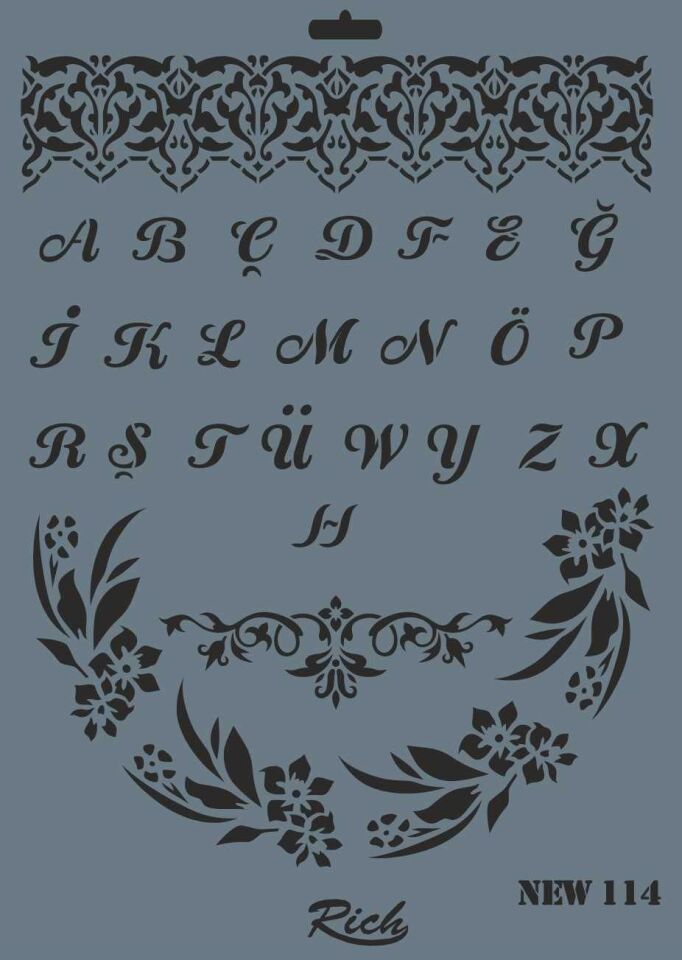Rich New Seri N114 Stencil 35X25 Cm