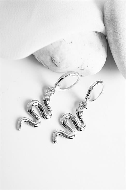 Yılan Tasarımlı Gold ve Gümüş Renkleri Kolye Küpe Takım